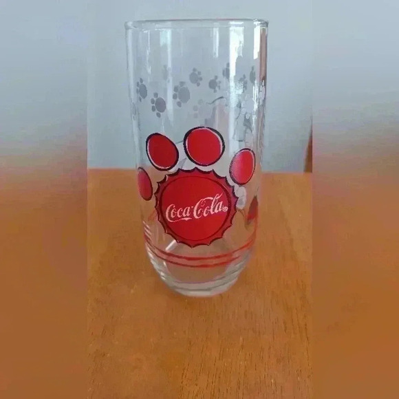 Vintage 1999 Coca-Cola Polar  Bear 6" Tumbler Glass Collectible Paw Print - Picture 5 of 5